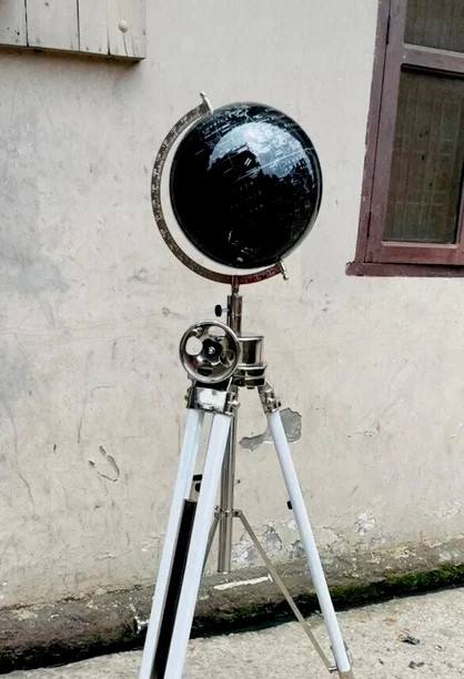 Celestial World Map Globe Educational Black world Map globe with tripod Stand