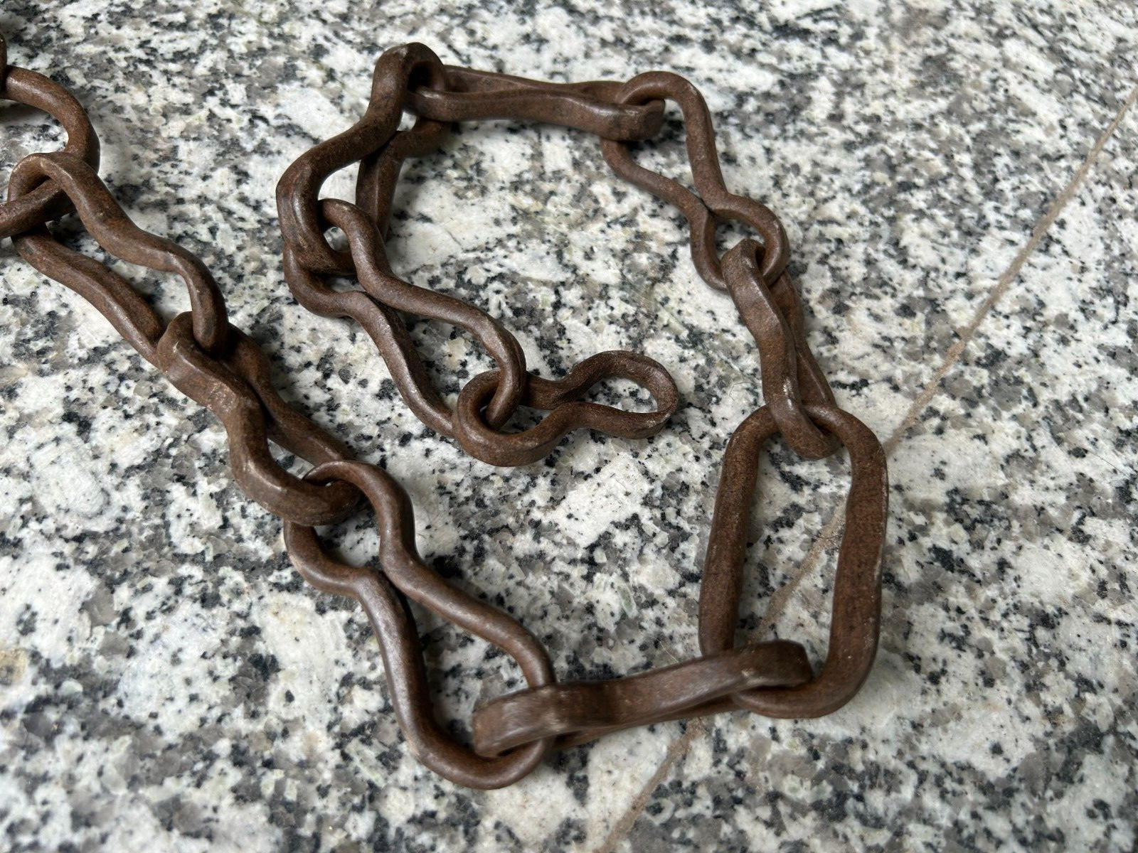 40” INCHES OLD VINTAGE HAND FORGED RUSTIC UNIQUE LOCK SYSTEM IRON HEAVY CHAIN