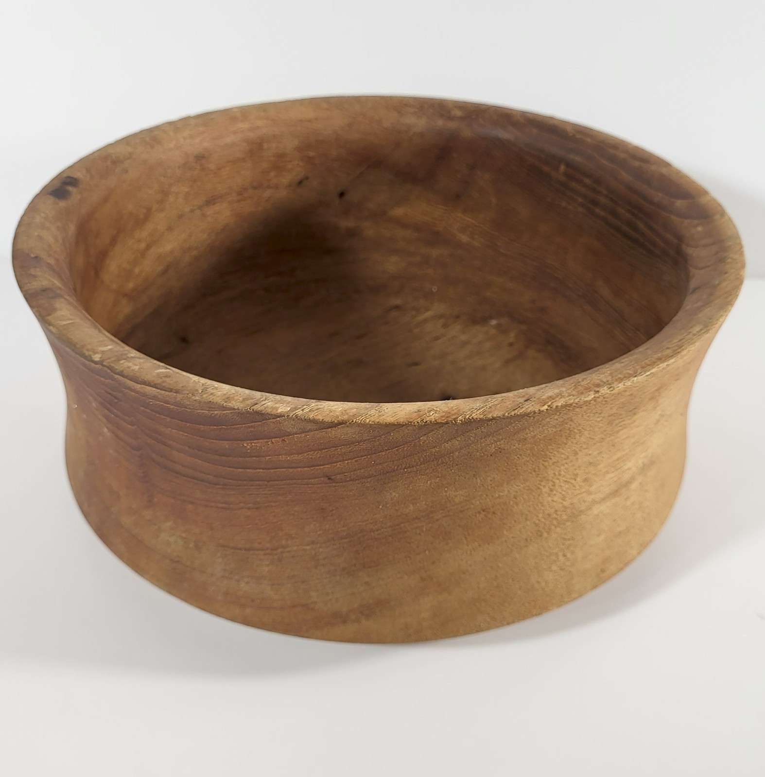 Antique Turned Wooden Bowl Primitive 10″ by 4″ Rustic Country Look