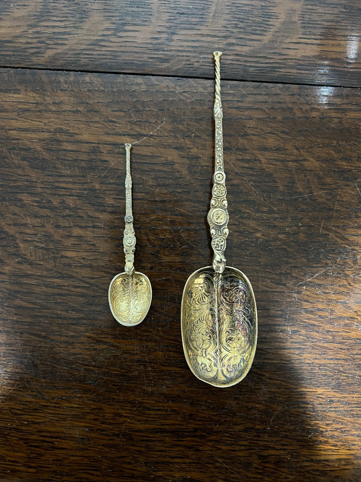 Saunders and Shepherd Anointing Spoons 1906 Sterling