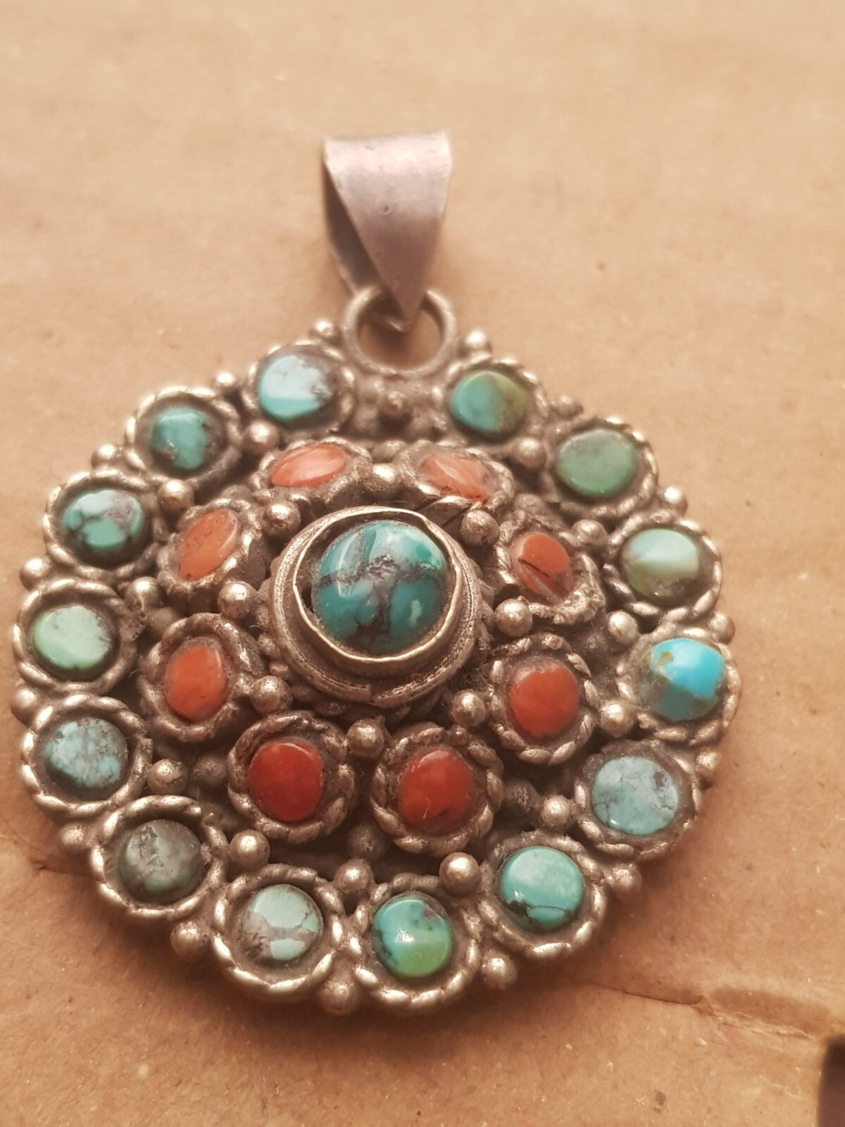 Rare Antique Ancient Egyptian Silver hanger precious Stone Silver 2480 BC