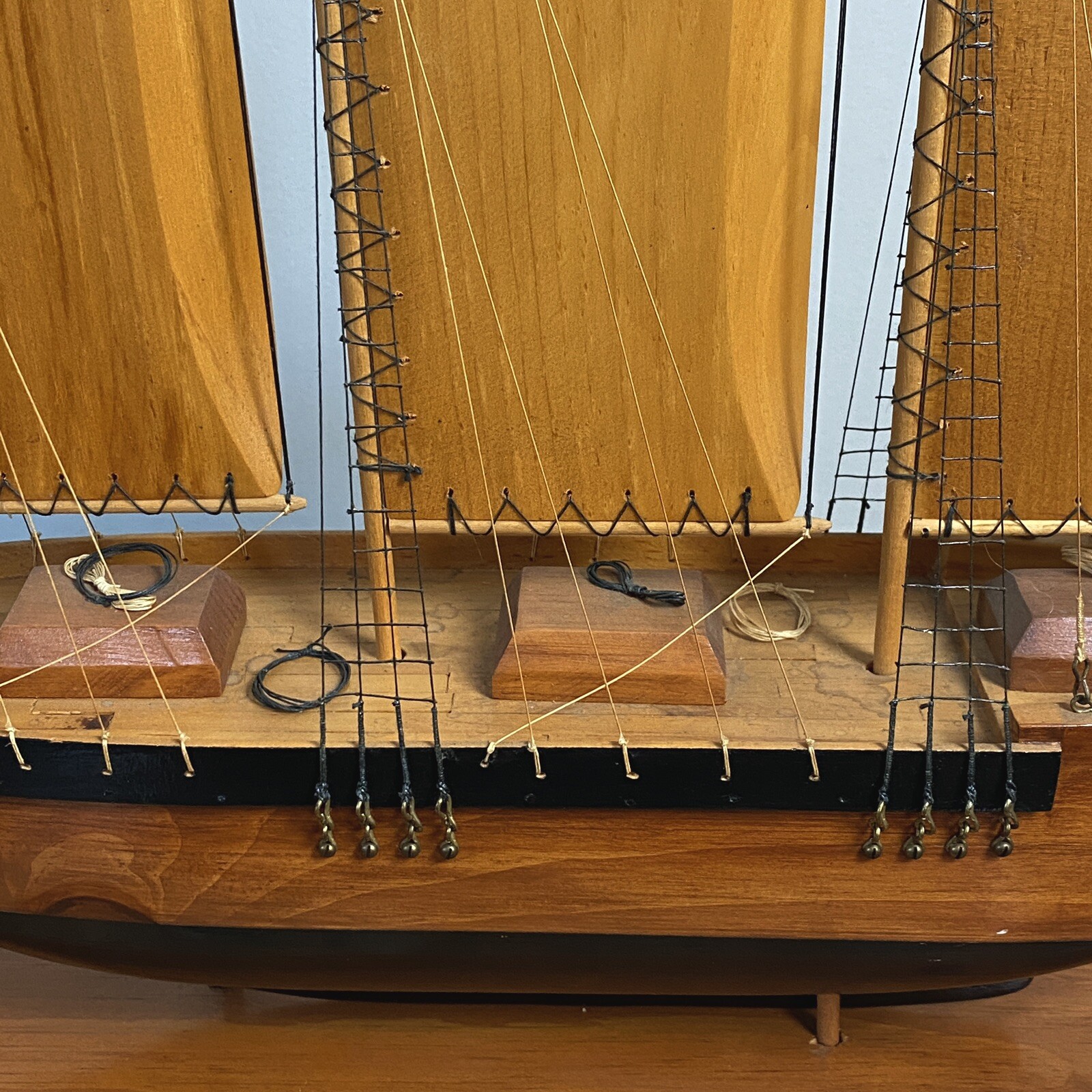 Large Folk Art/Outsider Scratch-Built Clipper Wooden Ship