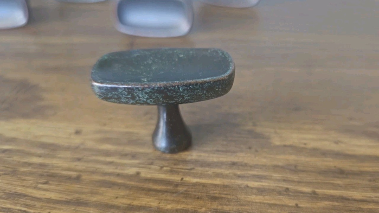 Vintage Mid Century Modern Knob Oil Rubbed Bronze Cabinet Drawer Pull MCM Single