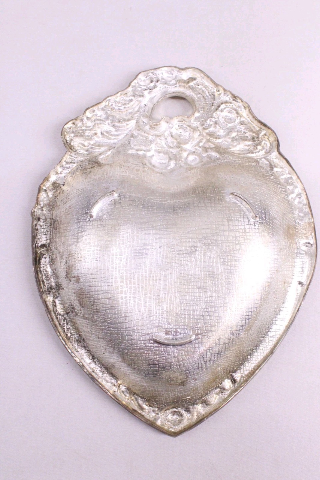 Leonard Vintage Heart Shaped Silver Plated Italy Trinket Jewelry Dish Rose