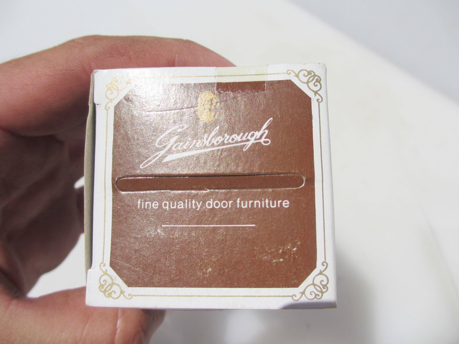Retro Wooden Door Knobs Handles Gold Plates OId Wood Cupboard – New Old Stock