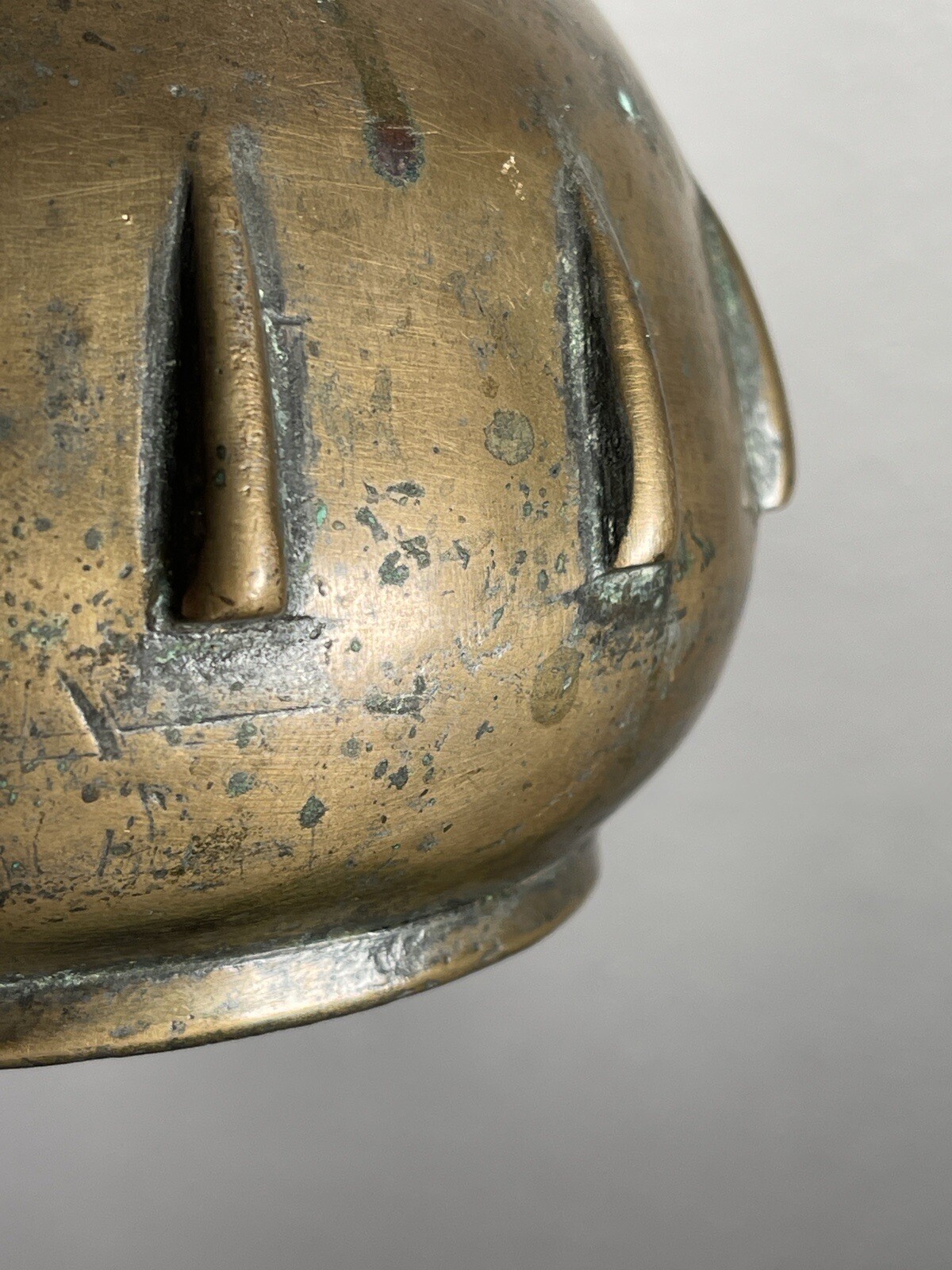 Antique Spanish 17th Century Bronze Fin Mortar Hispano moresque Moorish 1600s
