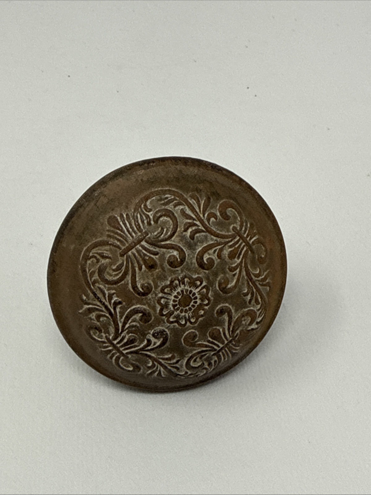 Antique Victorian Art Nouveau Copper Knob Door Handle