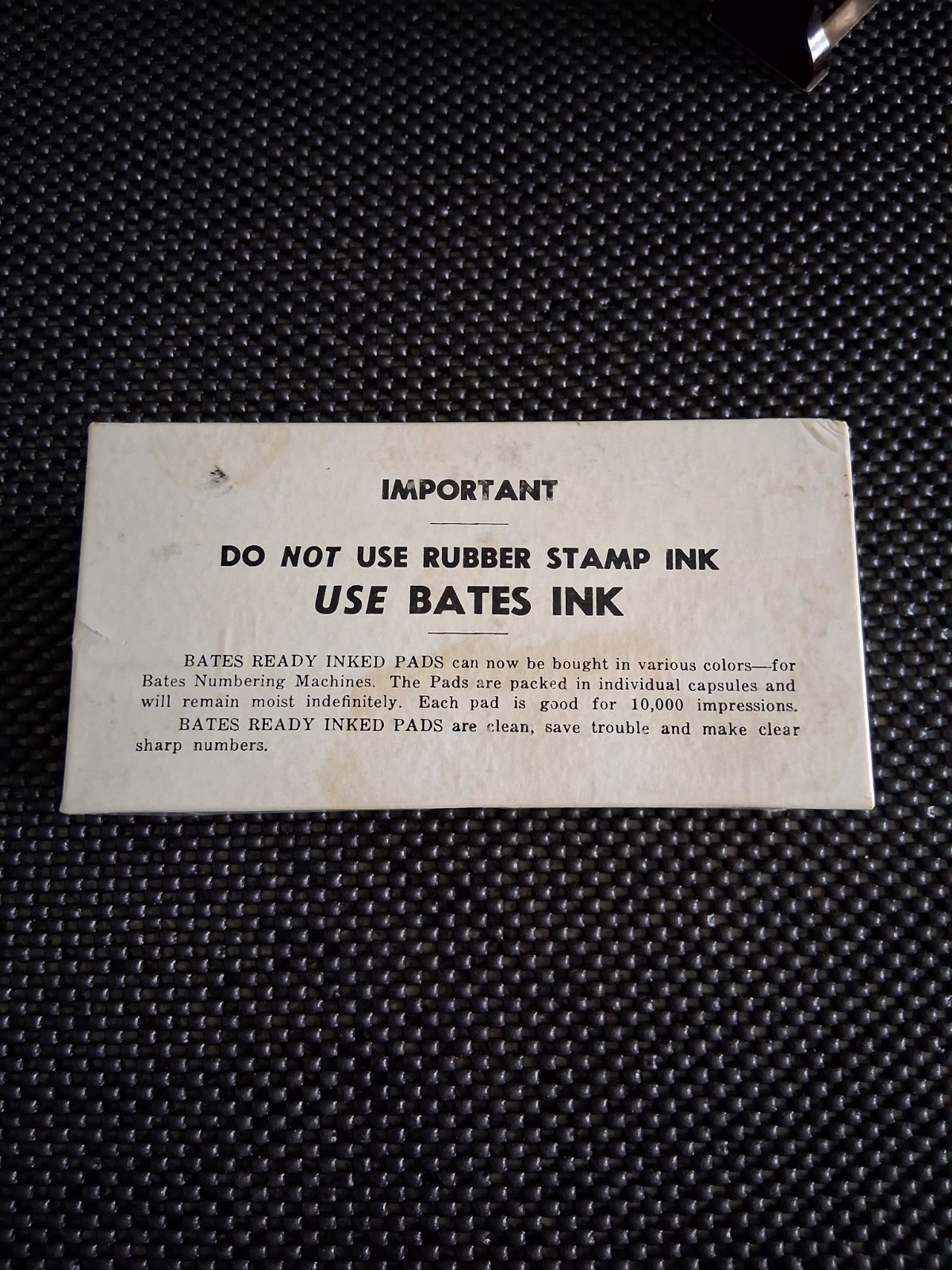 Vintage Antique Bates Automatic Numbering Machine 8 Wheels Style A Used RED INK