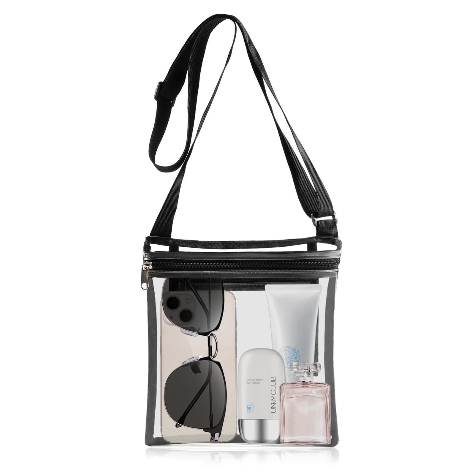 Lingshare Clear Bag For Stadium Events Clear purse for Women Black