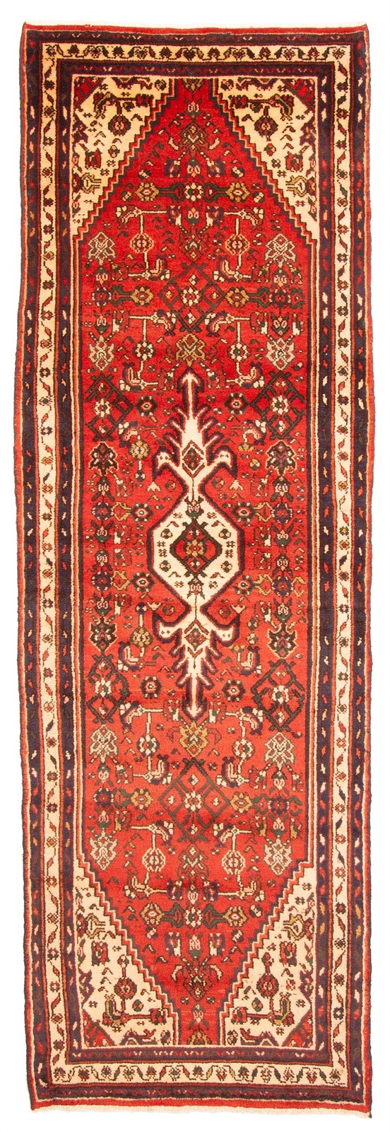 2’11” x 9’7″ Vintage Hand-knotted Runner Rug Traditional Oriental Wool Carpet