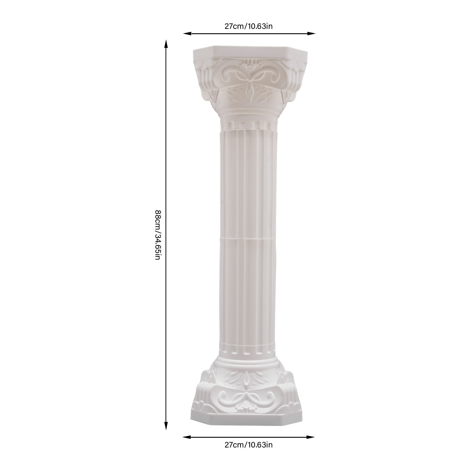 2 Pcs White Roman Pillar Wedding Roman Column Decorative Flowerpot Holder Column