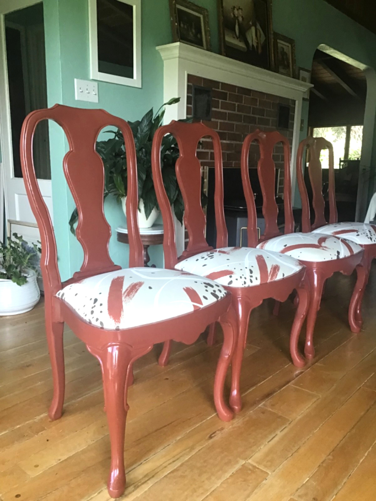 🇮🇹 4 Dining Chairs, “Florentia” QUEEN ANNE STYLE, VTG, Made in Italy 🇮🇹