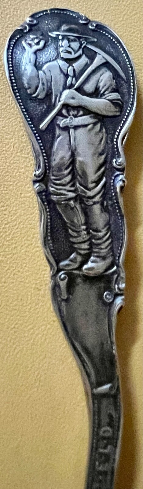 Antique Sterling Silver Souvenir Spoon Denver Arch-Prospector-Indian-Colorado