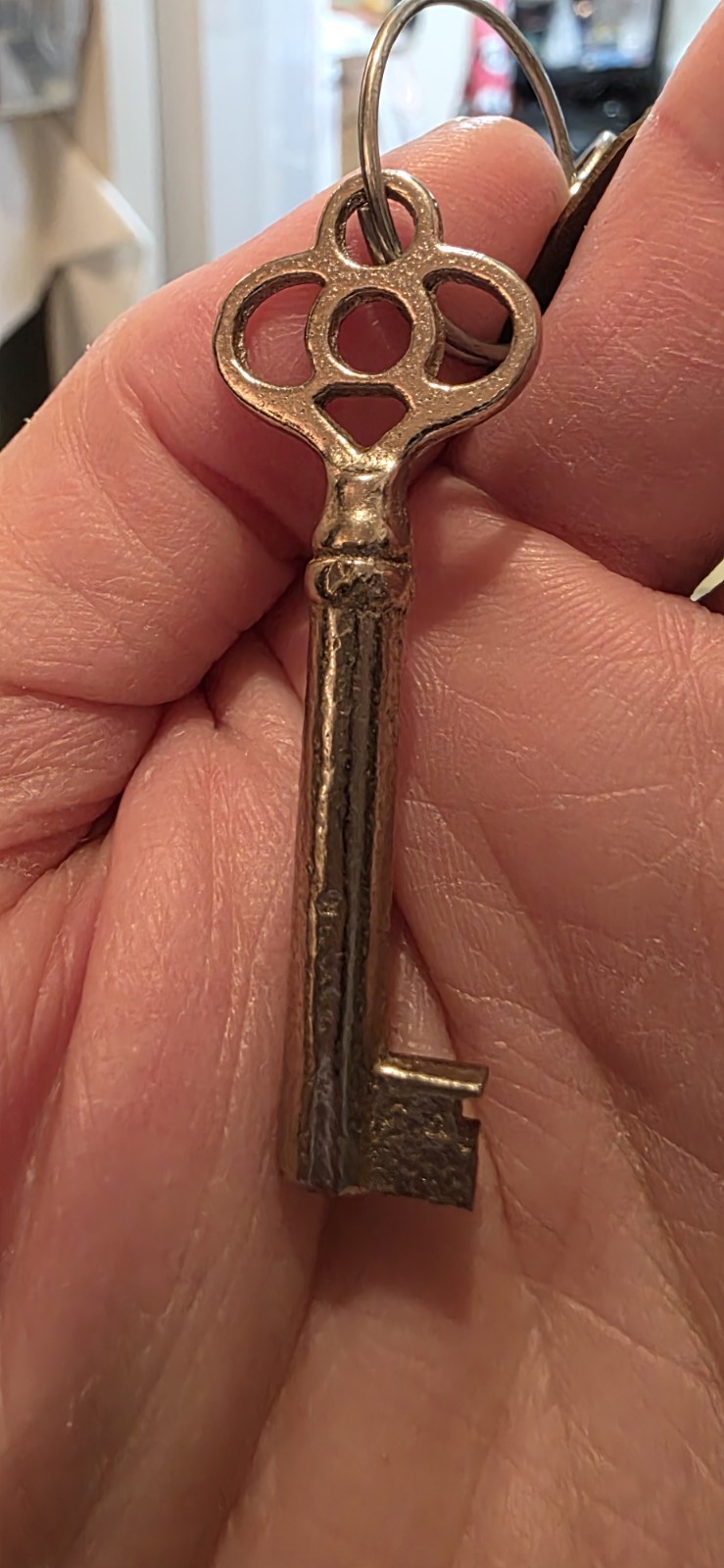 Vic era Furniture French Half Mortise Lock Set w/2 Skeleton Keys, size in photos