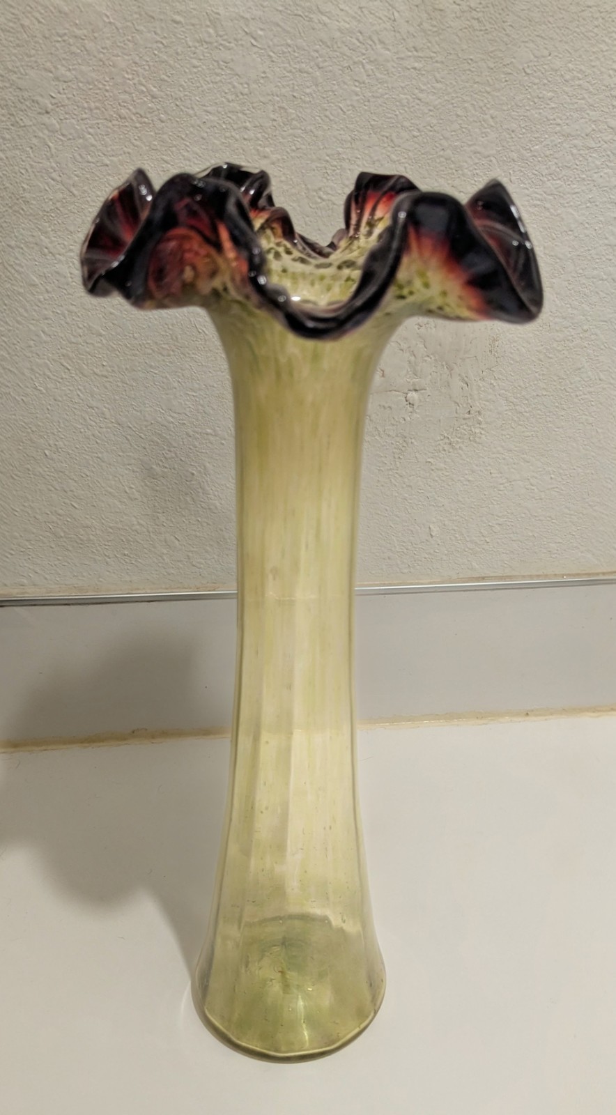 Josef Rindskopf Pepita art Nouveau (Rare) Open Bulb Vase 1900-1905 *glow*