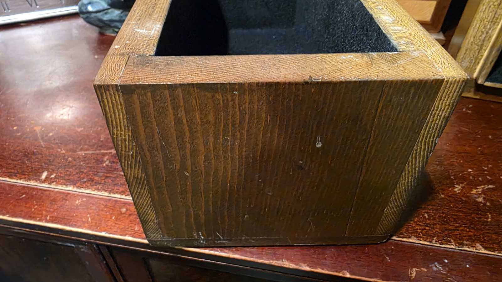 Antique Primitive Wooden Lidded Storage Handmade Pine Box 10.5 x 6″ x5.5