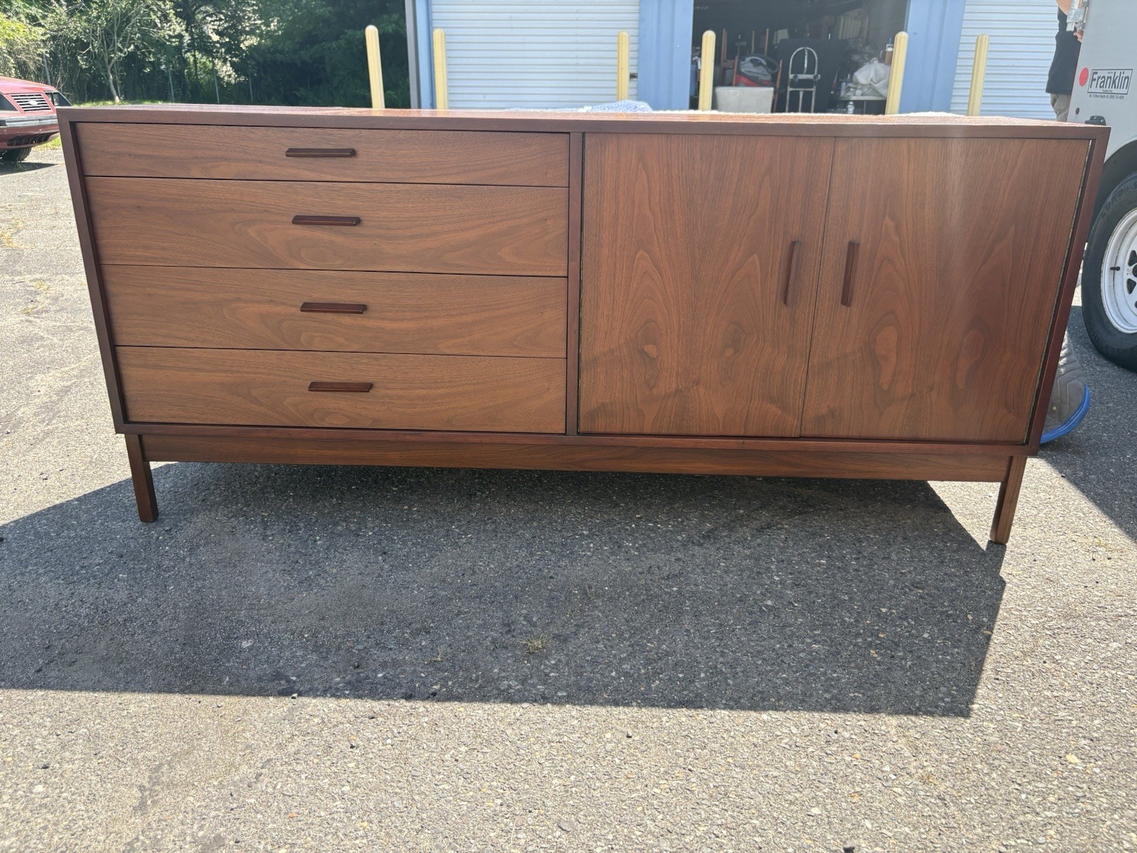 RARE Richard Artschwager Studio Crafted Four Drawer Walnut Credenza Dresser
