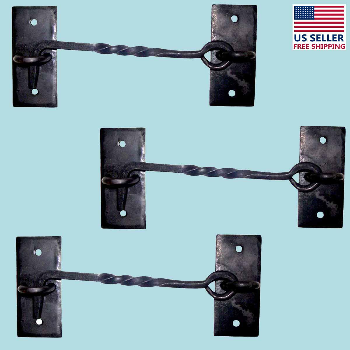 Black Cabin Hook Cast Iron Rustproof Eye Shed Gate Door Latch Renovators Supply