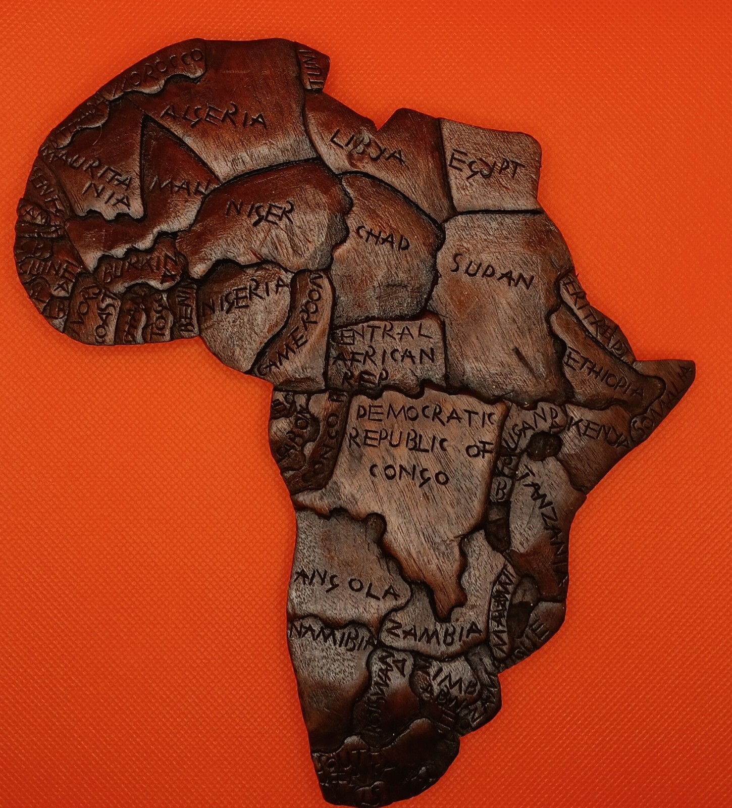 African Wooden South Africa Map A151