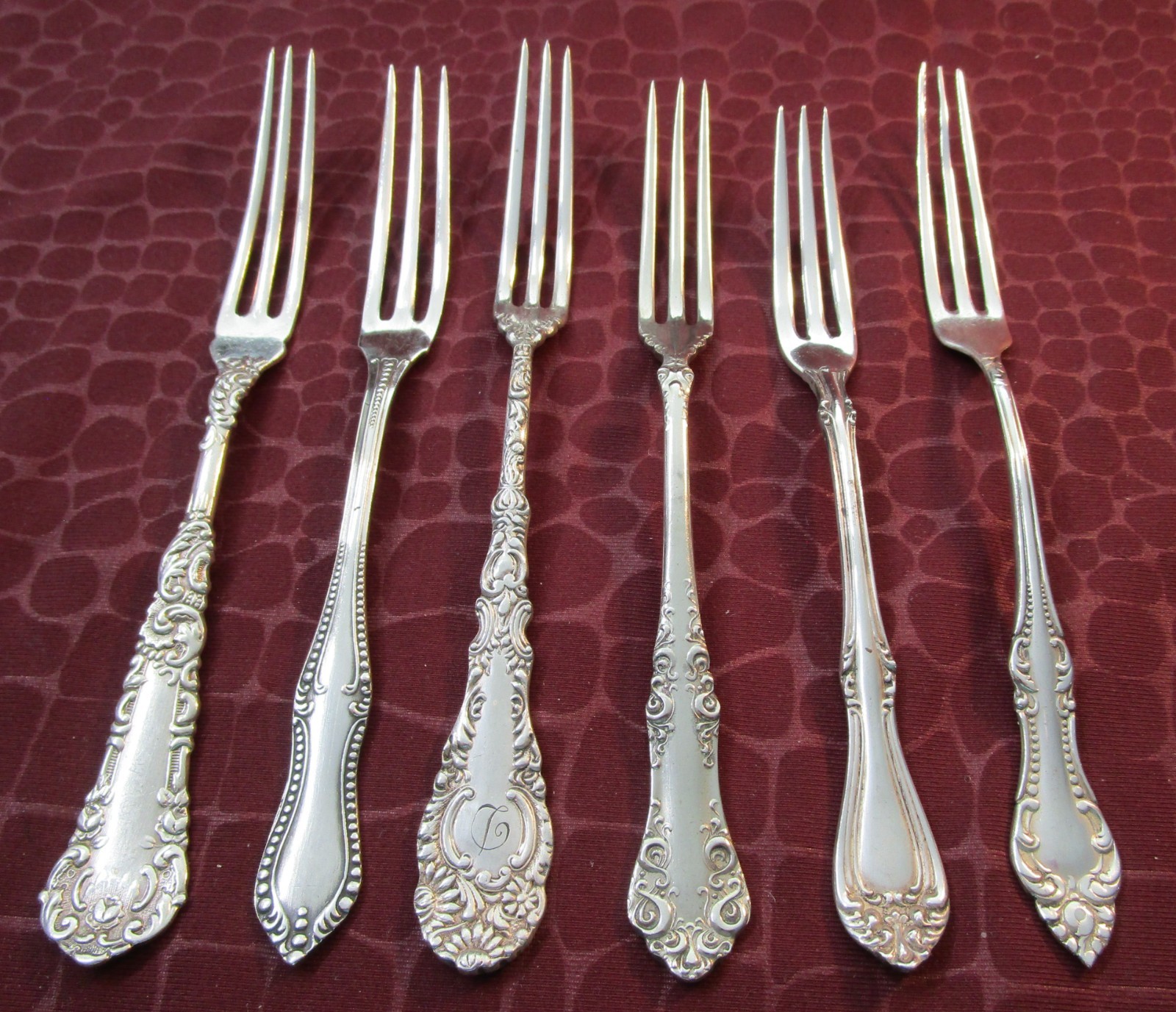 Antique Silverplate 6 Berry Forks Nice Selection of Patterns sw
