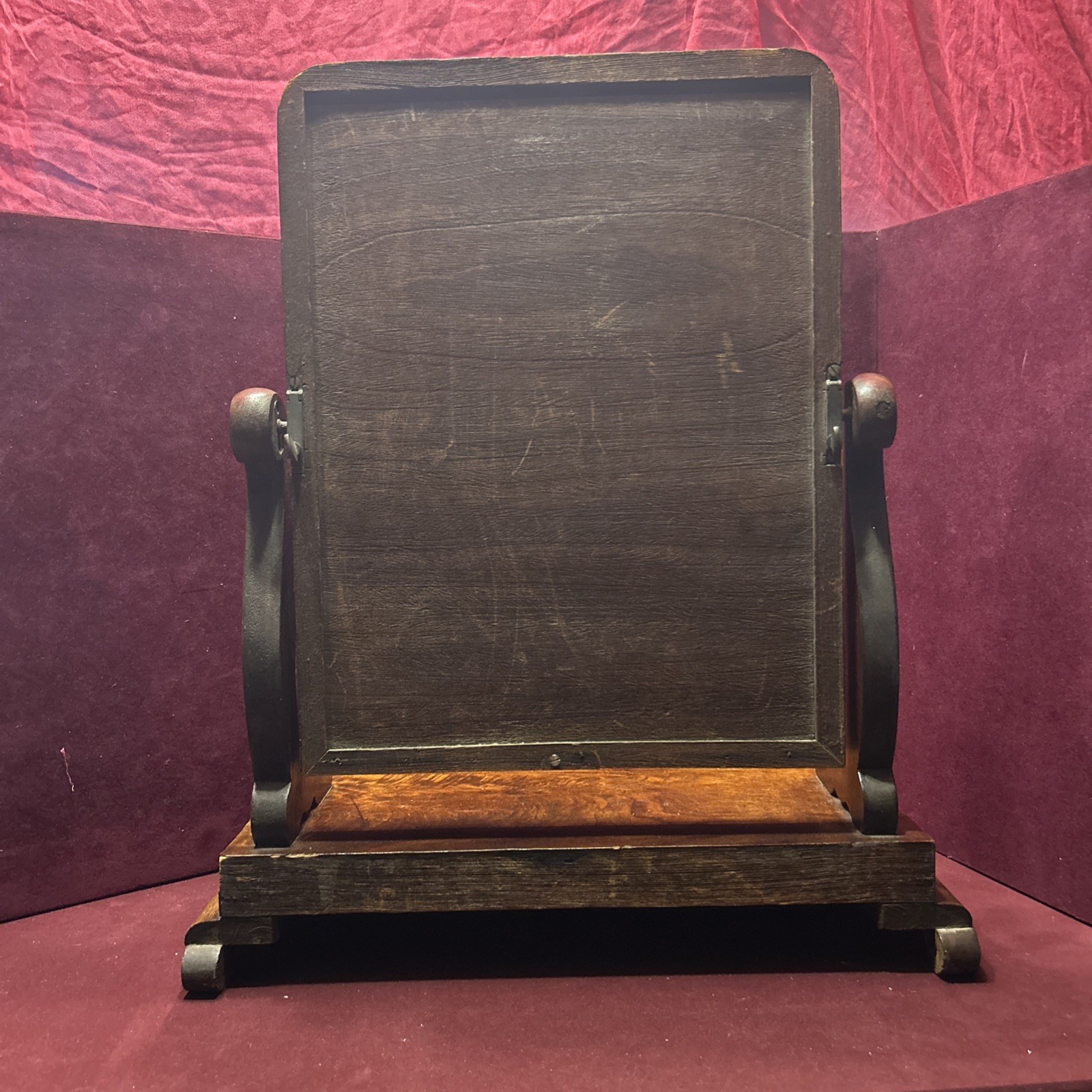 Antique Walnut Vanity Mirror Dressing Table Ornate Gentleman’s Shaving 22.5 X 19