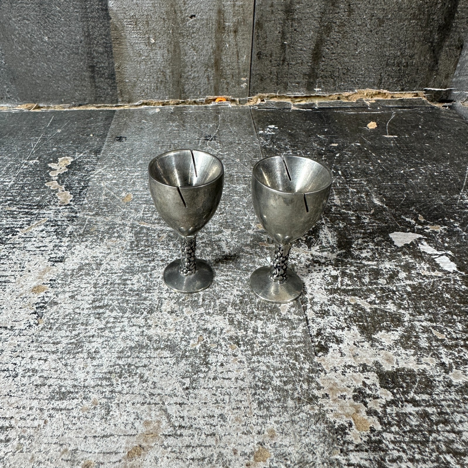 Place Card Holders Vintage Silver Plated Miniature 2in. Wine Goblet 2 Unbranded