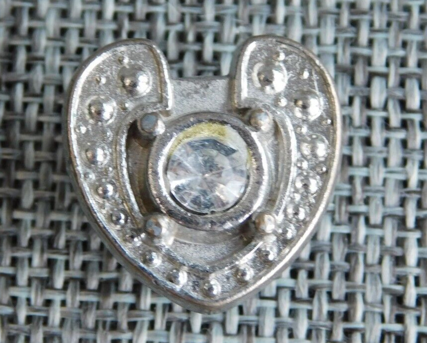 Antique Vtg Stud Button Pot Metal with Paste Aprx: 7/8″ #1104-B