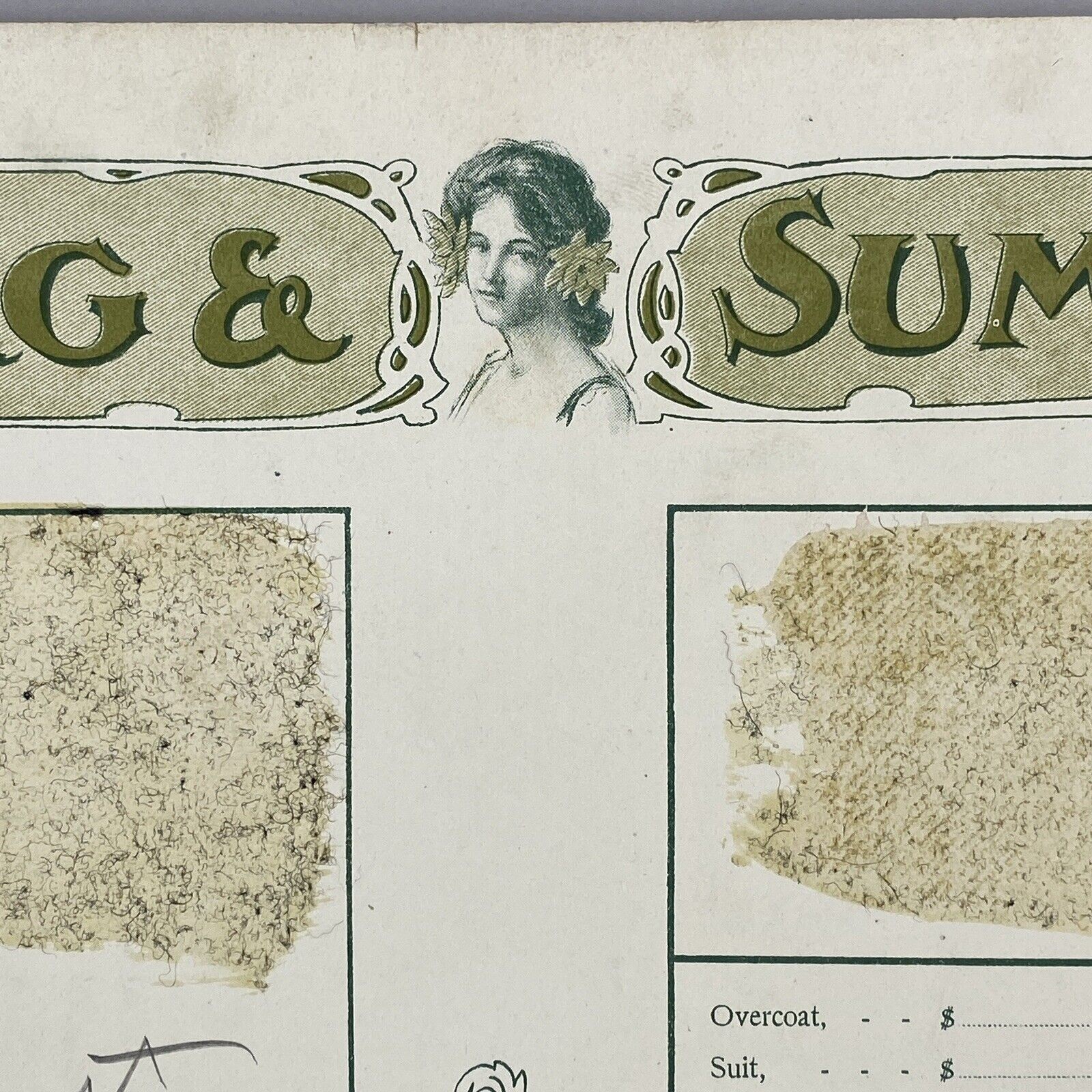 Antique 1908 Spring/Summer Men’s Tailor’s Catalog 4 Button Page 22″ x 16″(Large)