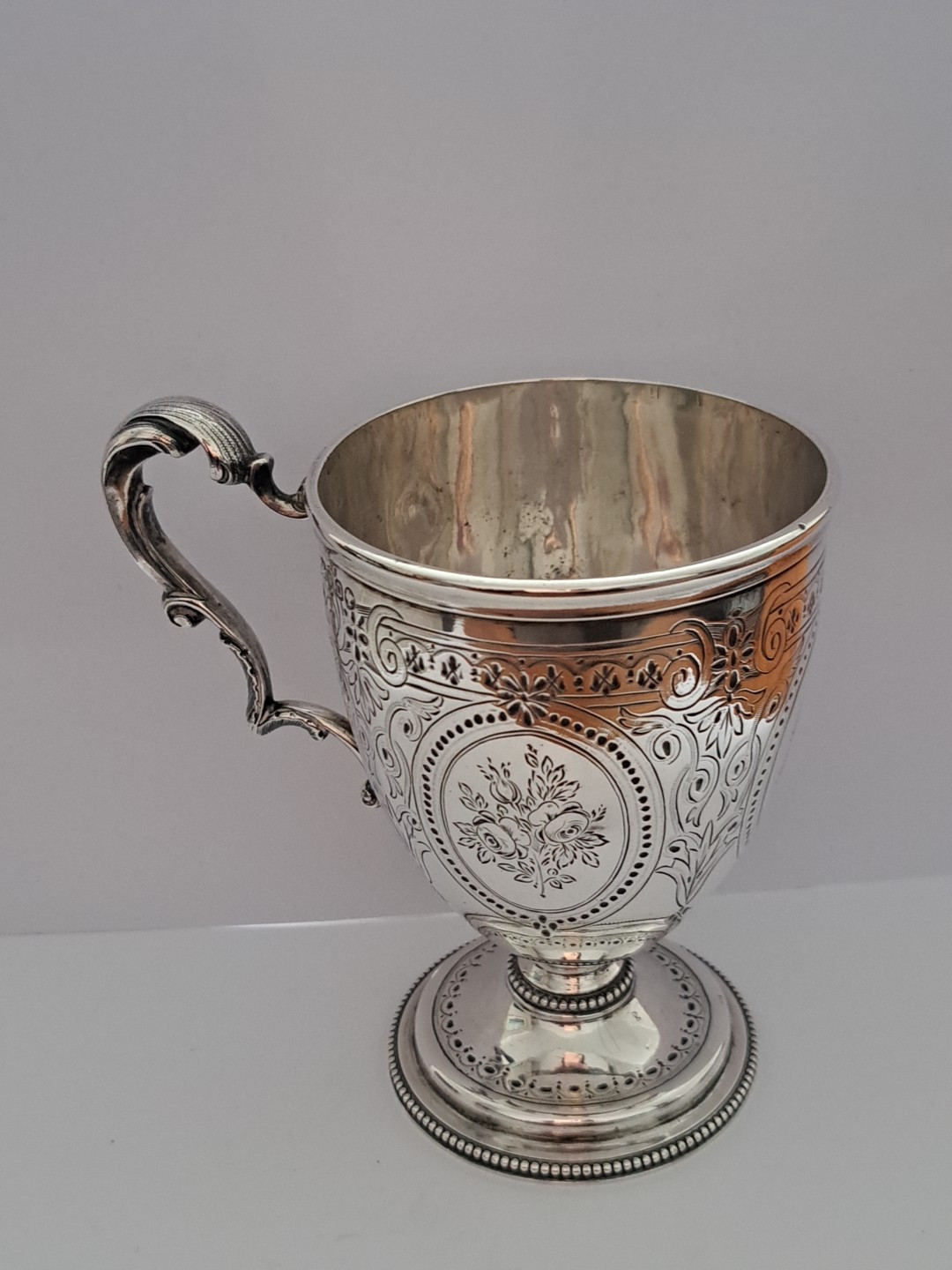 Victorian Hallmarked Silver Panelled Mug London 1869 William Eley 157g