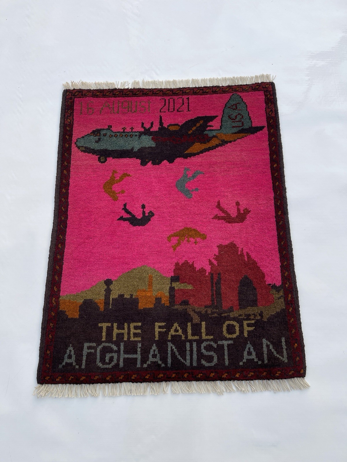 76×59 Cm Afghan War Rug War Rug Beautifully Made Wool Rug Handicrafts #750