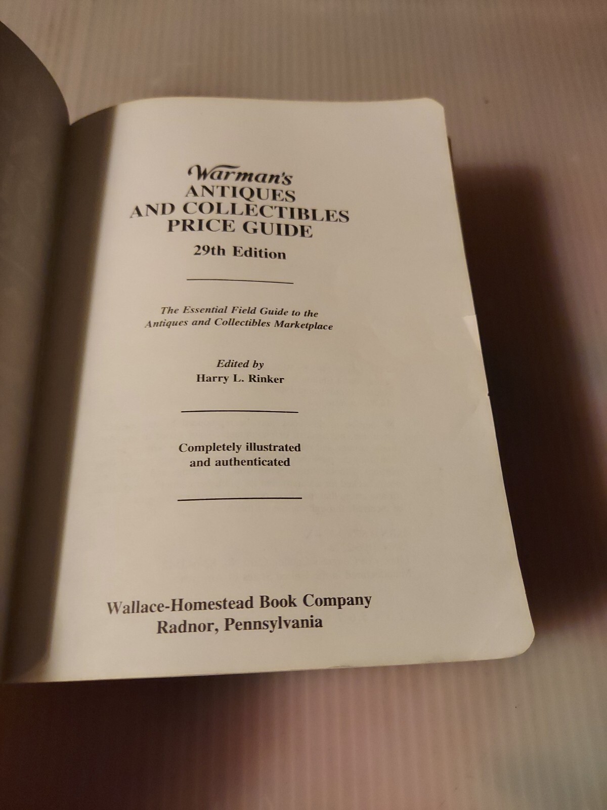 Vintage 1995 Warman’s Antiques & Collectibles Price Guide 29th Edition Paperback