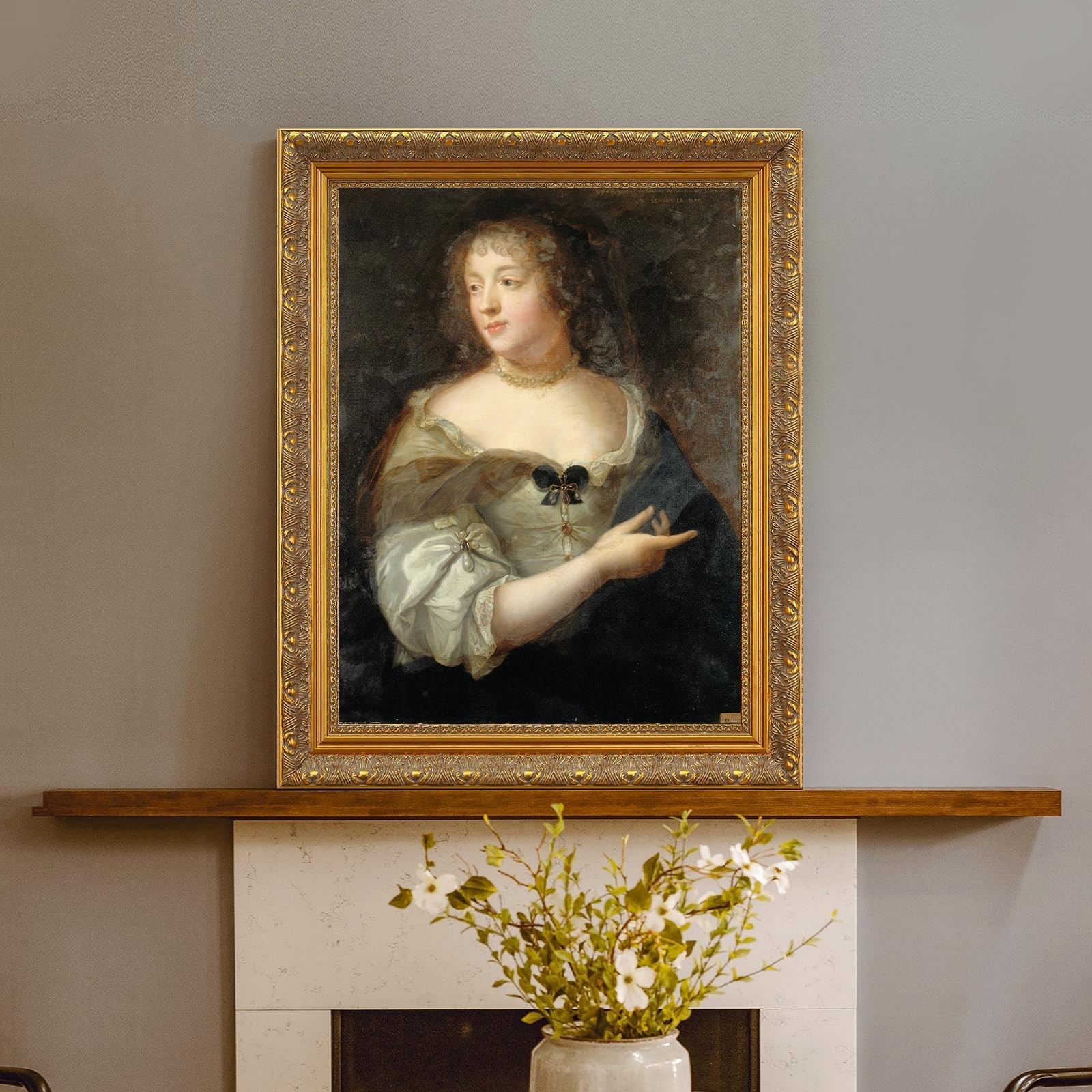 DIY Canvas Frame for 18×24 Painting, 2.4″ Wide Antique Gold Ornate Wood Frame…