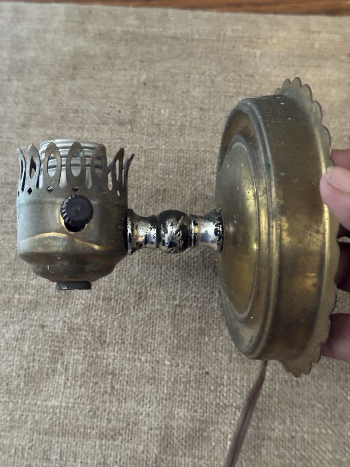 VTG Brass PLUG IN WALL LIGHT SCONCE- WORKING