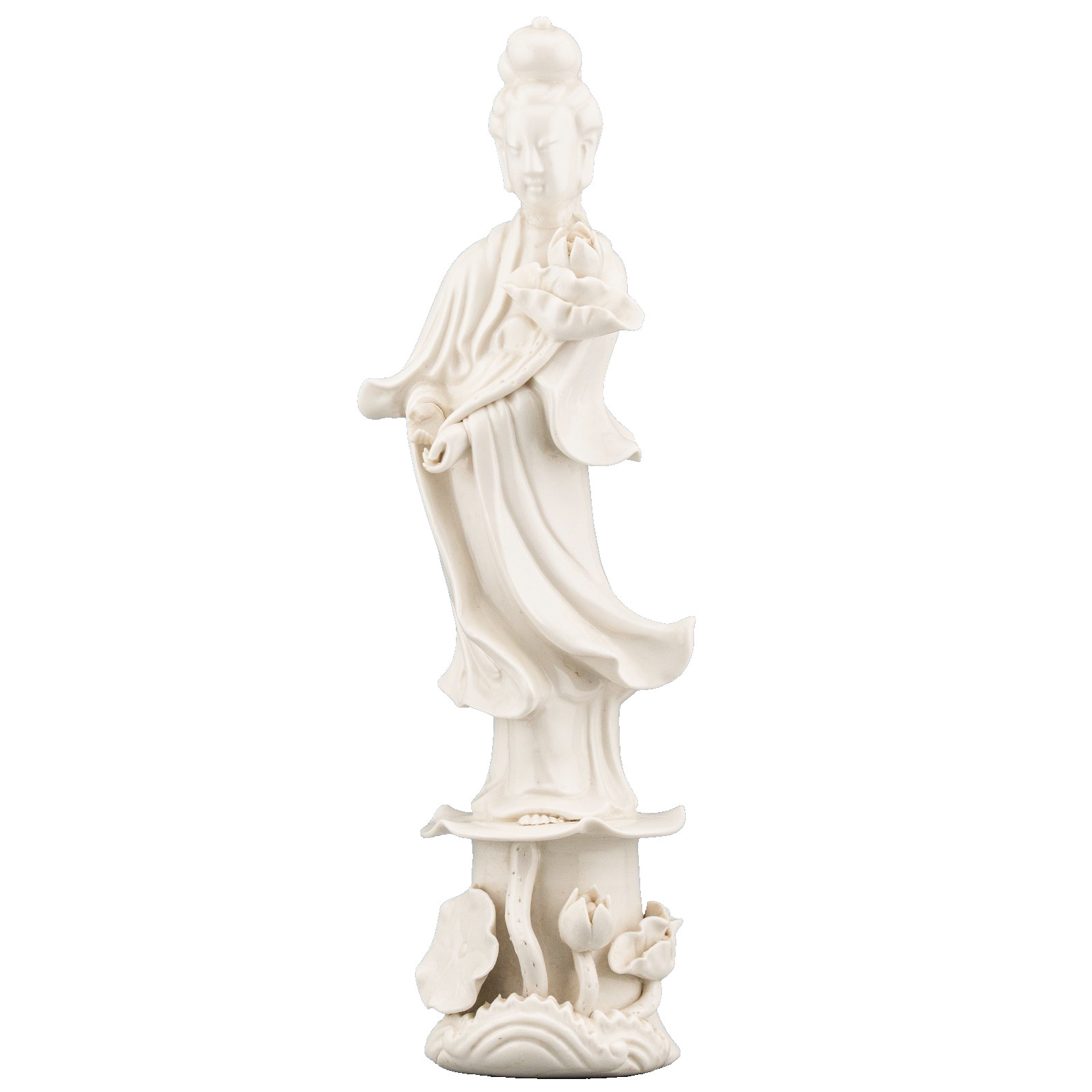 Chinese White Porcelain Figurine Blanc de Chine Dehua Guanyin Immortal Qing 20C