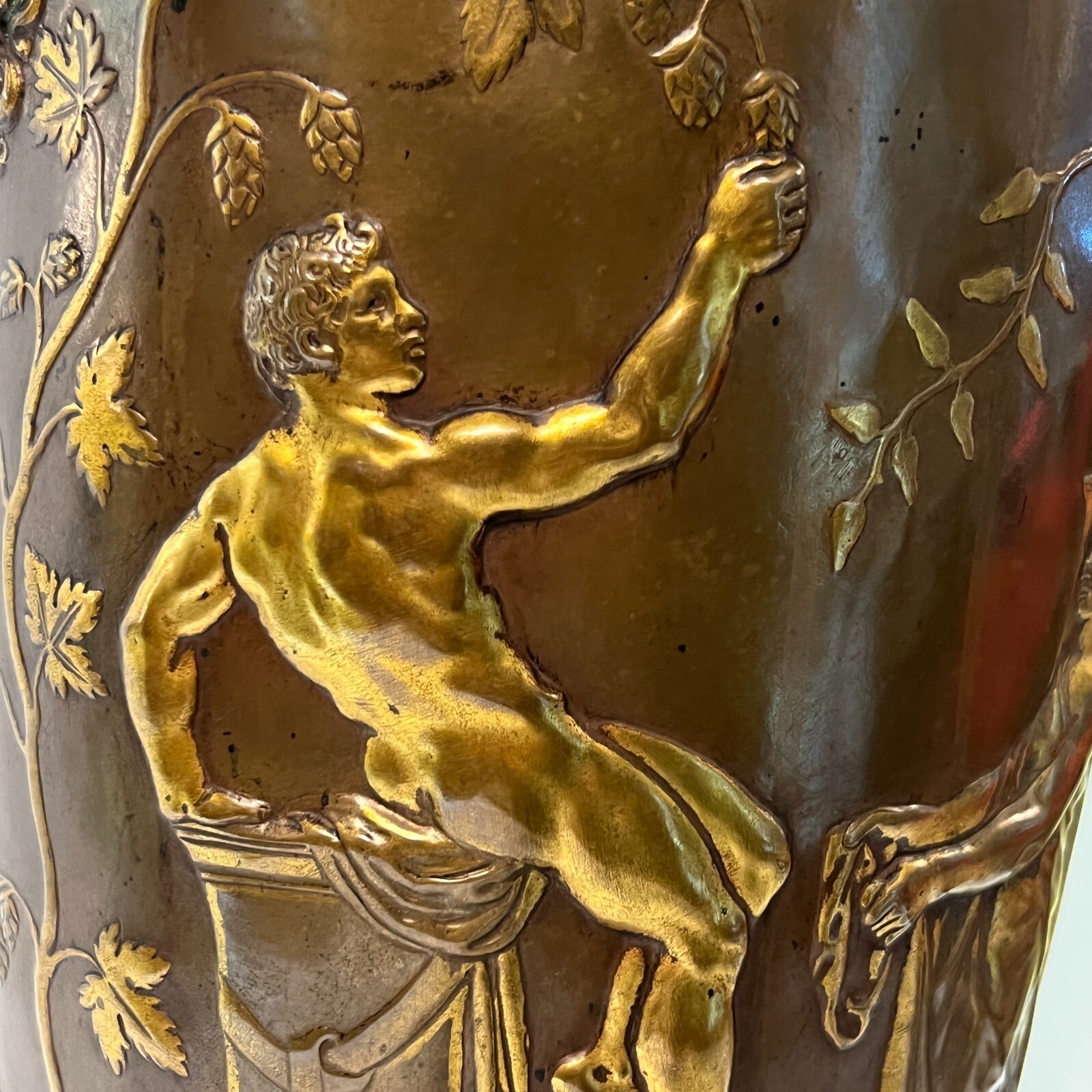 Barbedienne Bacchanalian Bronze Vase by Ferdinand Levillian
