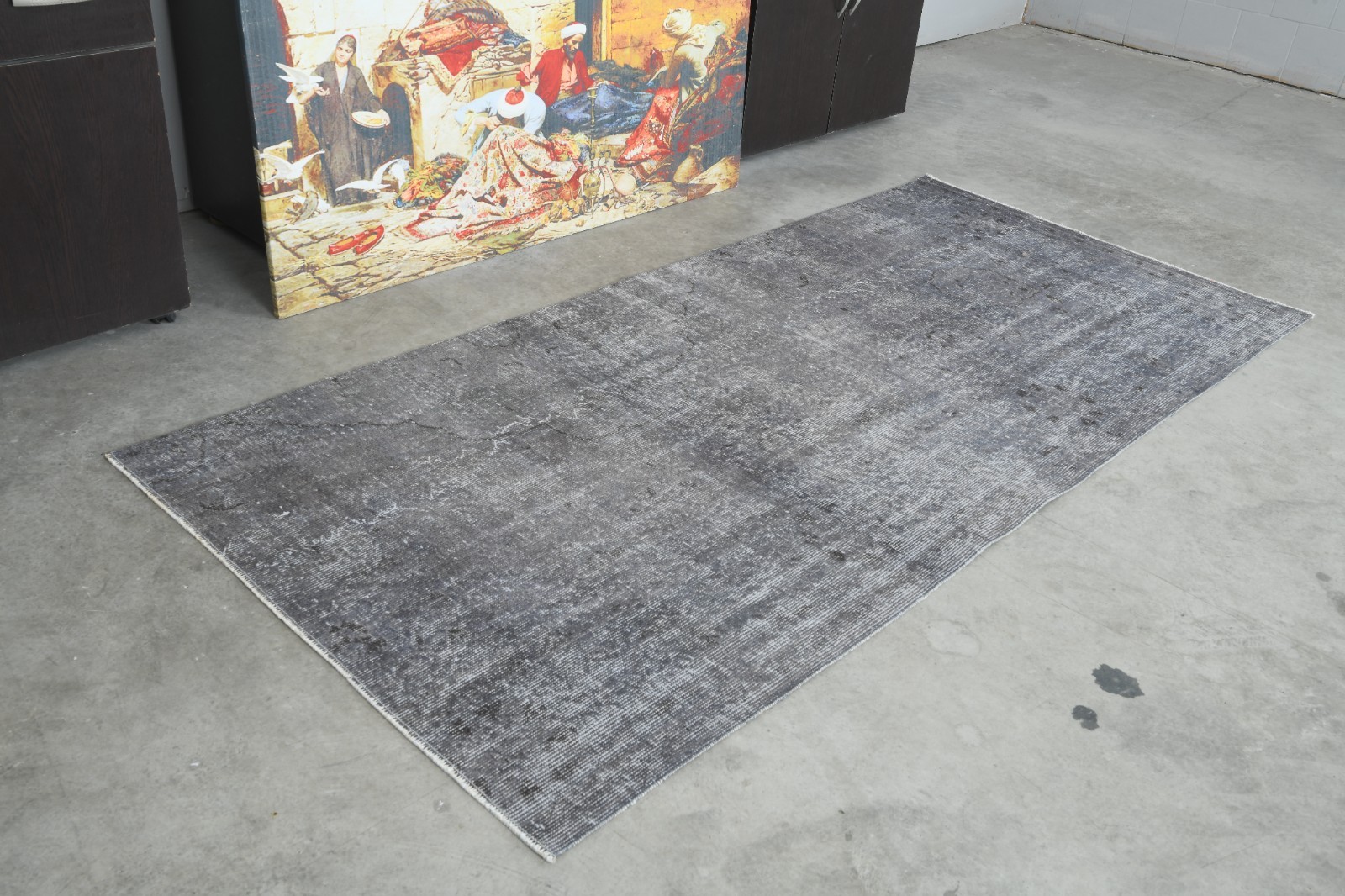 3×7 ft rugs, antique turkish runner vintage oushak rug hand-knotted wool rug,283