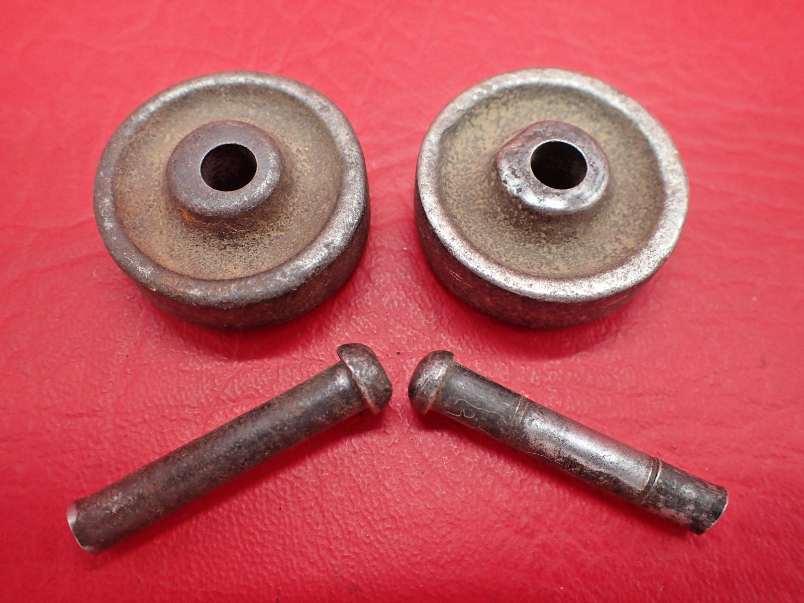 2 Antique SINGER 3/8″ X 1 1/4″ Treadle Sewing Machine Caster Wheels w/ Pins