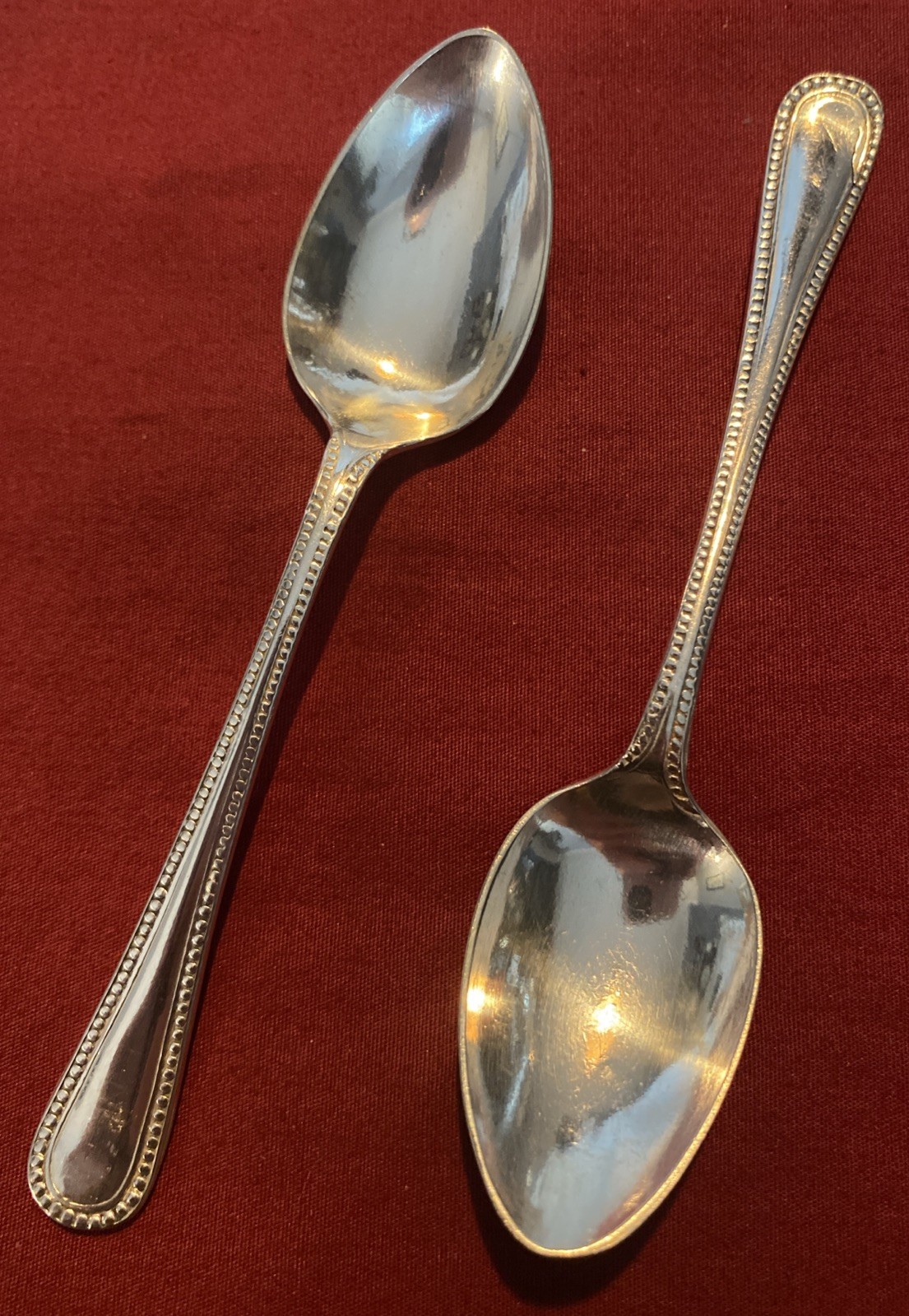 Pair Of Antique Edwardian Silver Plated Teaspoons c.1900-1915