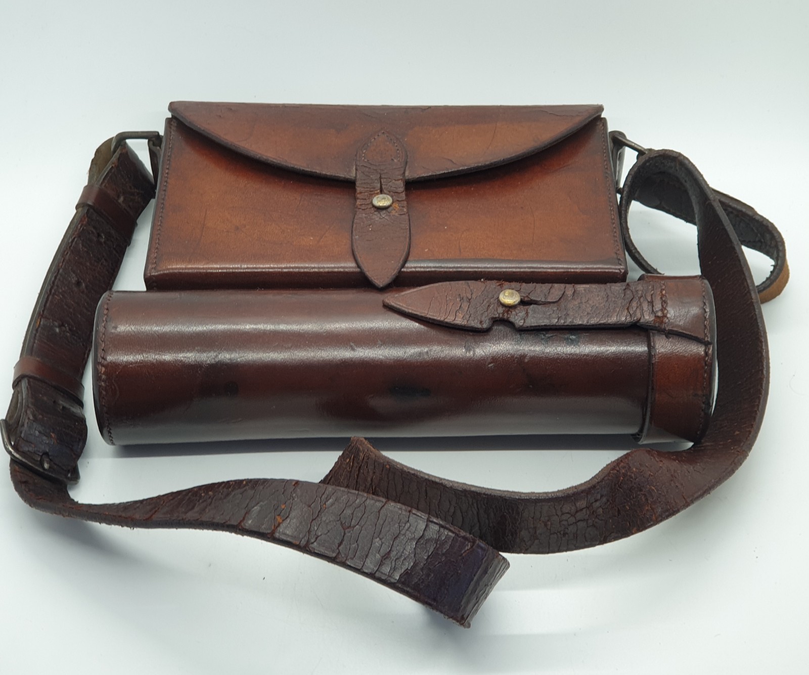 James Dixon Hunting Sandwich Tin & Flask Set Leather Case EPBM Travelling Set