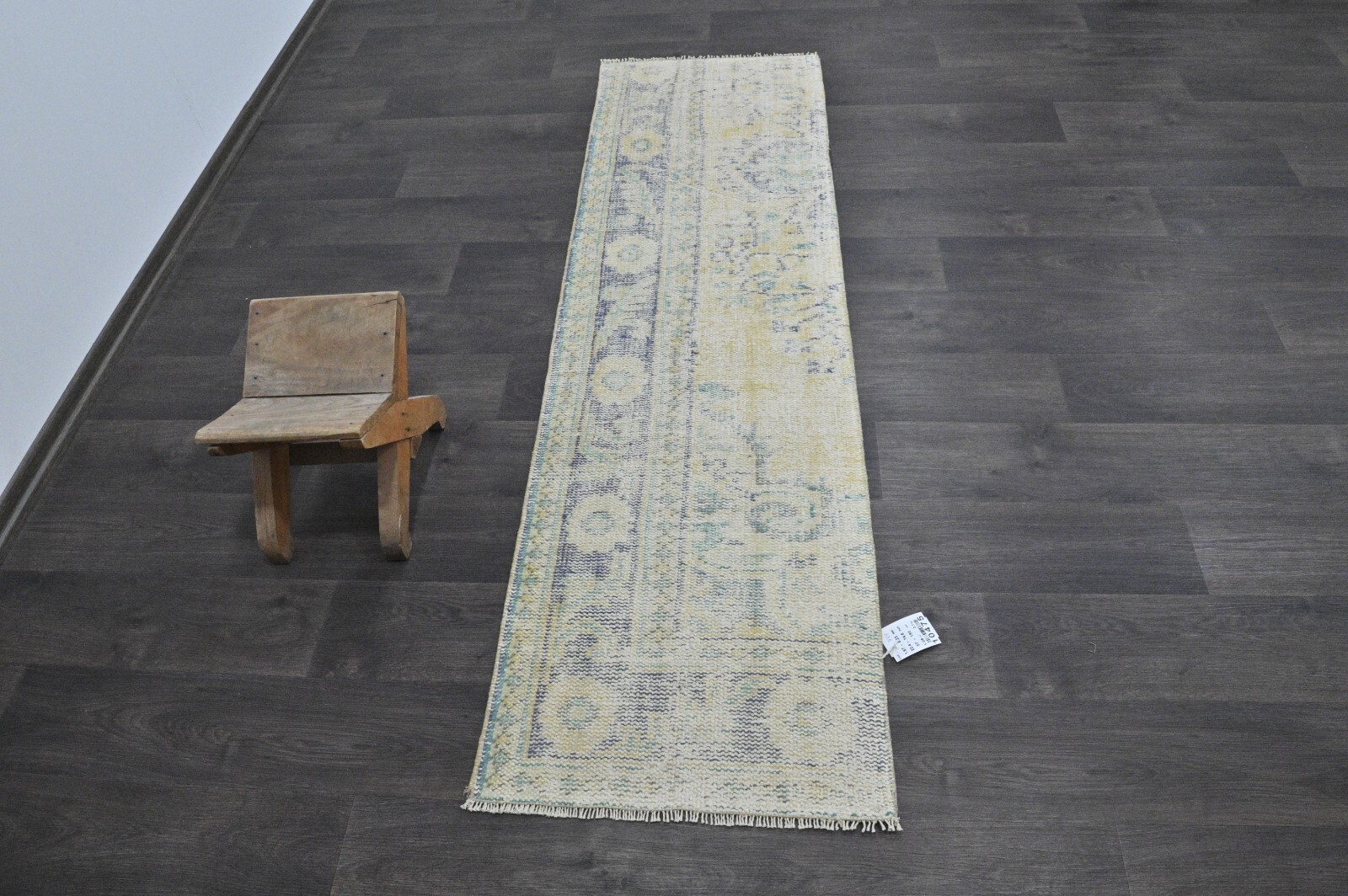 Vintage Turkish Runner Rug 2x6ft Wool Anatolian Handmade Hallway Oushak BEIGE