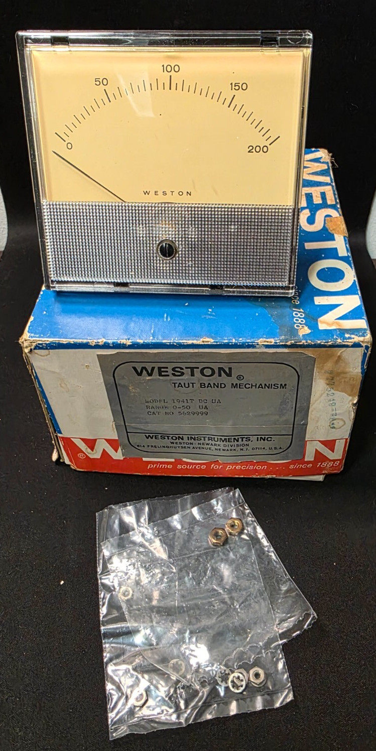 Vintage NOS Weston D.C. Volts Meter Gauge Model 1941T Ammeter 0-200 Amperes
