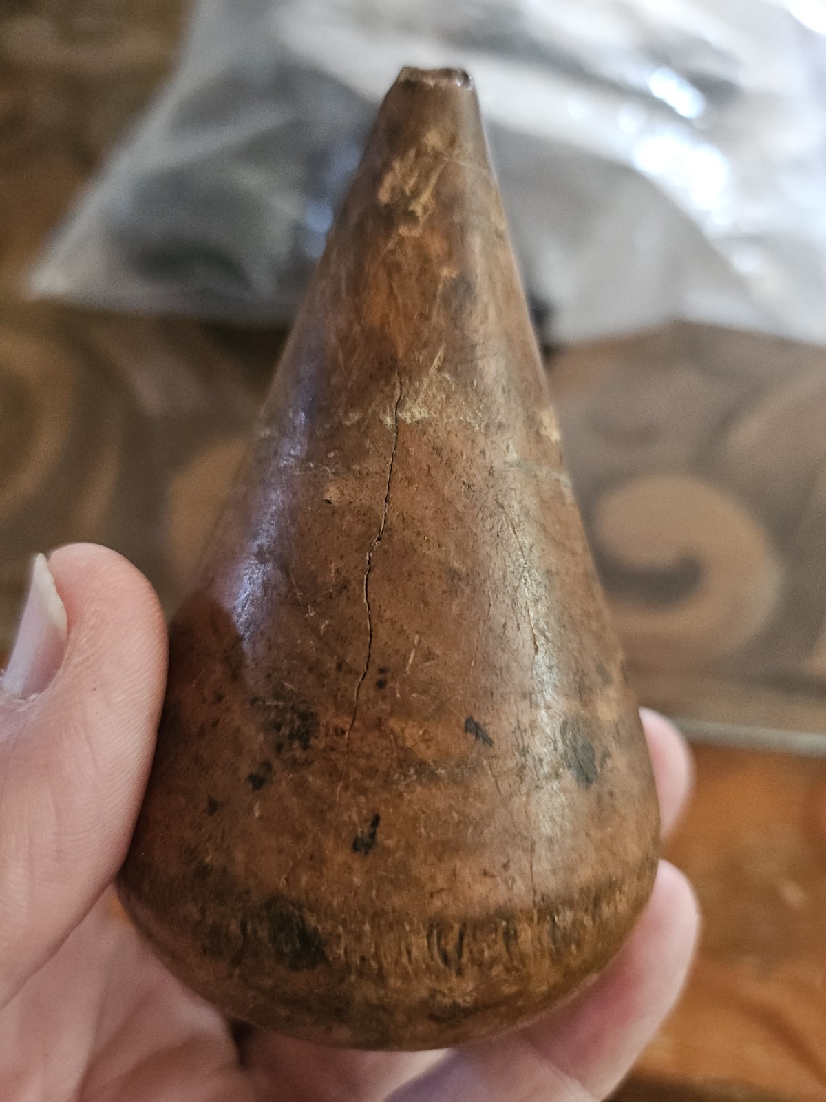ANTIQUE Victorian Solid Wood Plumber’s Pipe-Flaring Turnpin Honest Patina