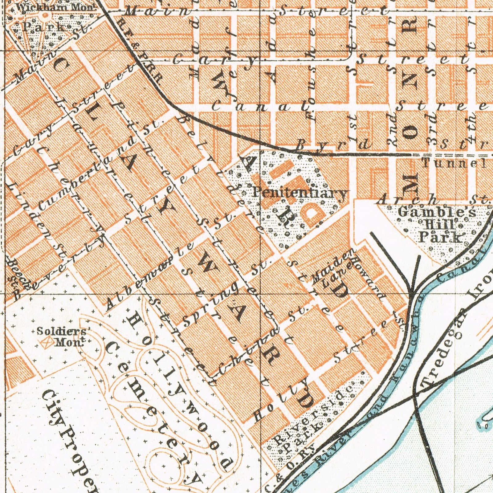 RICHMOND 1909 AUTHENTIC MAP Original Map VIRGINIA map USA