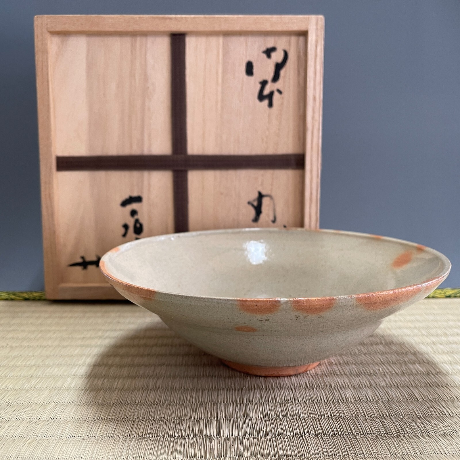 Sadamitsu Sugimoto / Shigaraki Ware A476 : Japanese Pottery Bowl dish plate