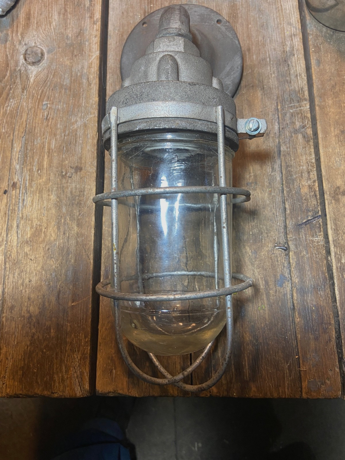 Marine light fixture cast iron vintage wall mount