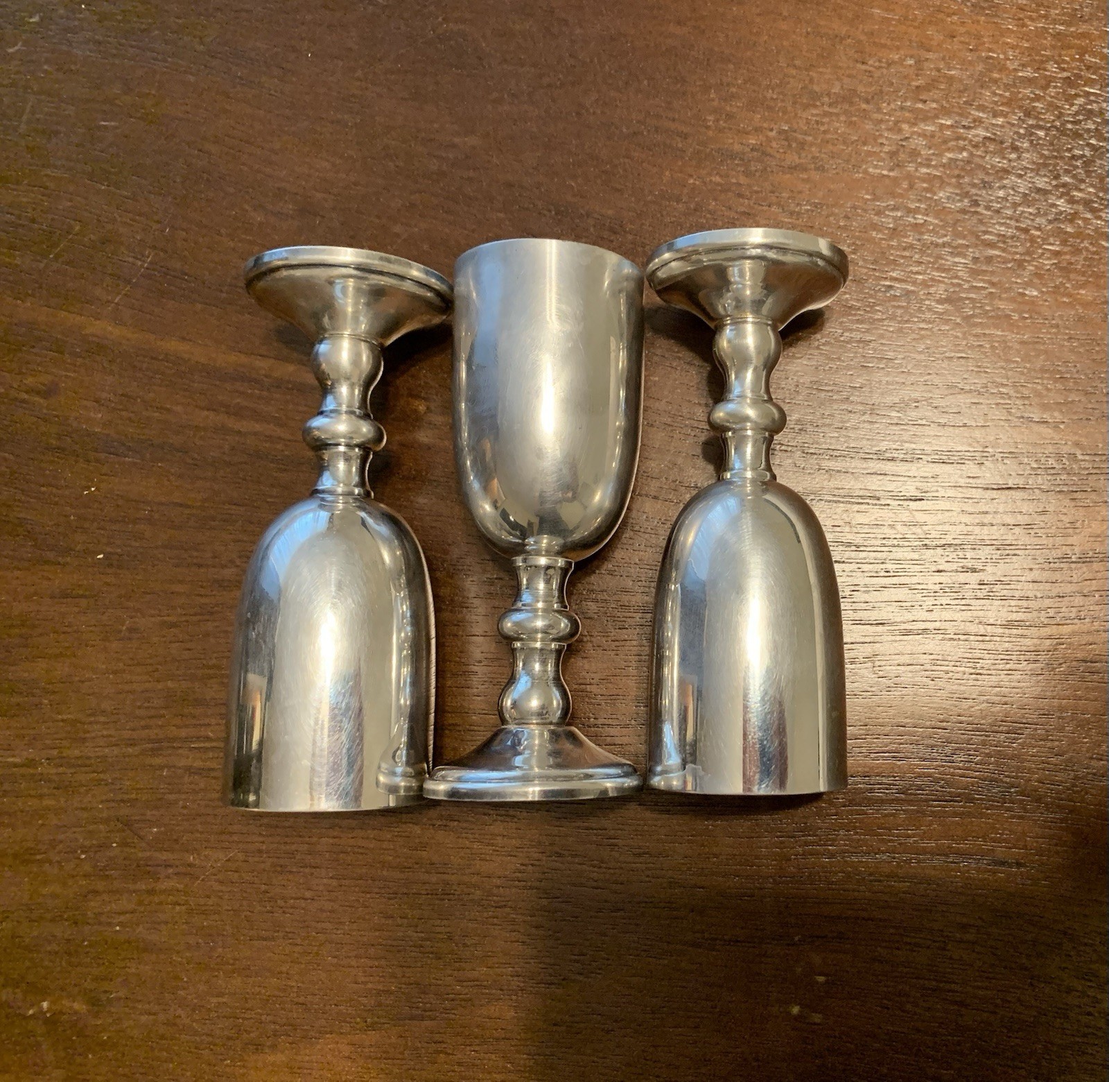 Lot of 3 Antique W&S Blackinton Co. Silver Plated Shot Glasses 3 3/4 Inch Tall