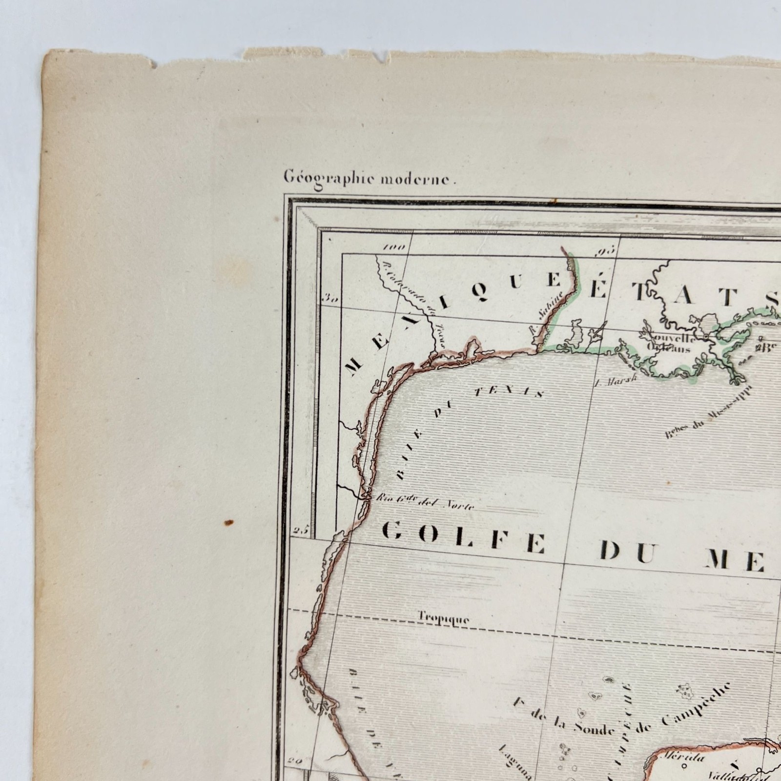 1846 Malte-Brun Map CARIBBEAN WEST INDIES GULF OF MEXICO Central America Thierry