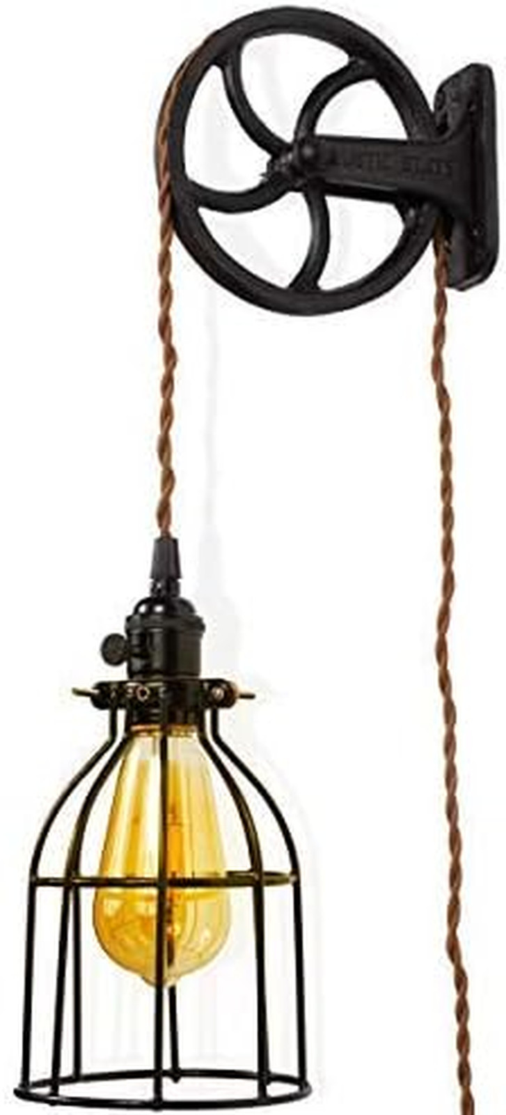 Halat Cast Iron Vintage Industrial Wheel Farmhouse Wall Mount Pulley 6.75 Inch D