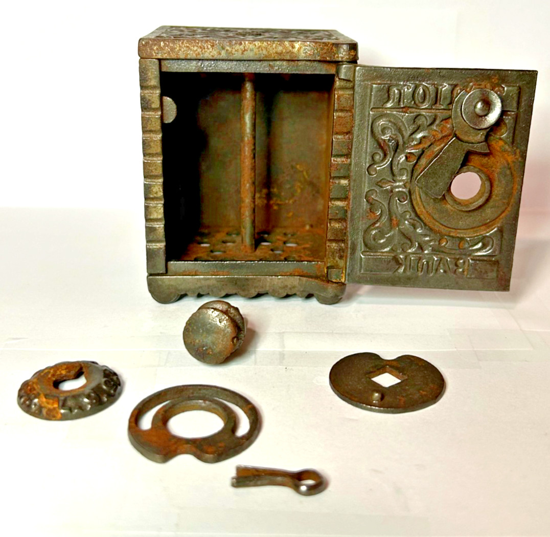 Old Metal Combo Toy Bank/Safe