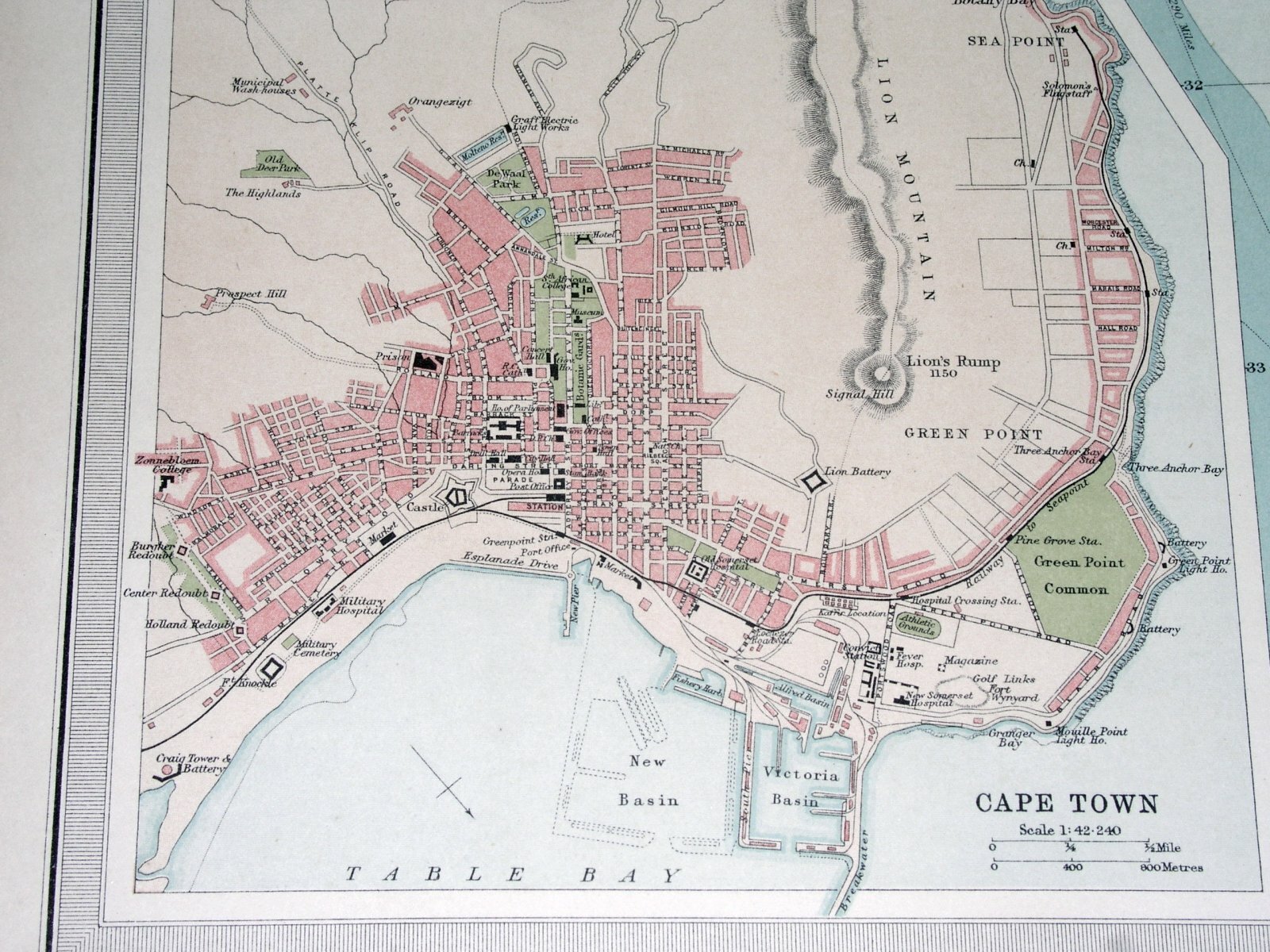 1922 VINTAGE MAP OF SOUTH AFRICA CAPE PROVINCE CAPE TOWN KAAPSTAD NAMIBIA